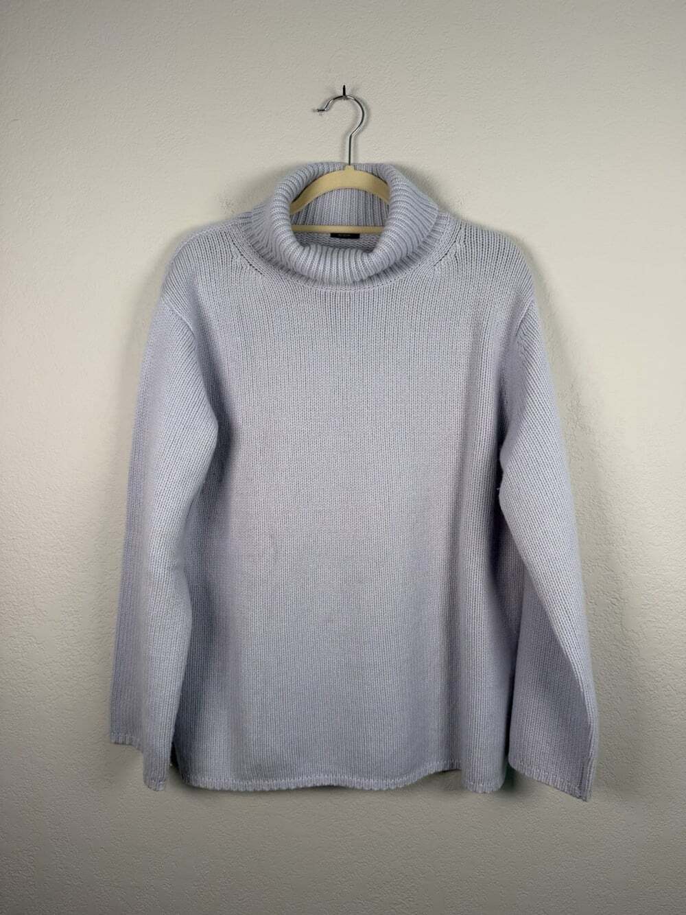 Joseph Cozy Cream Turtleneck Sweater High Neck Light Blue Cashmere Quiet Luxury